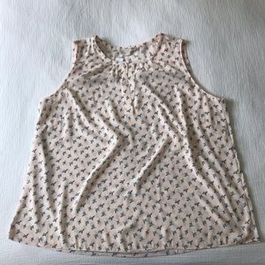 Peachy-Pink Bird Print Blouse from Loft